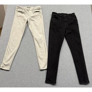 Joes Jeans Lot of 2 Womens Size 27 Black & 28 Tan Skinny Denim Jeans